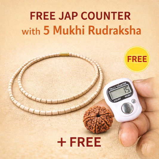 Original Tulsi Kanthi Mala with FREE 5 Mukhi Rudraksha & Digital Jap Counter