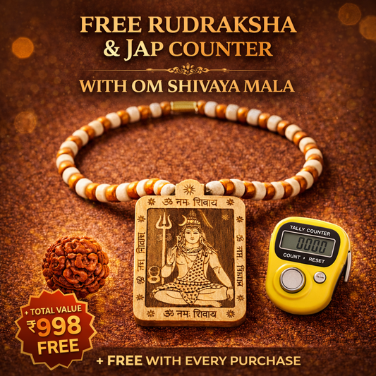OM Shivay Mala With Free Rudraksha + Jap Counter