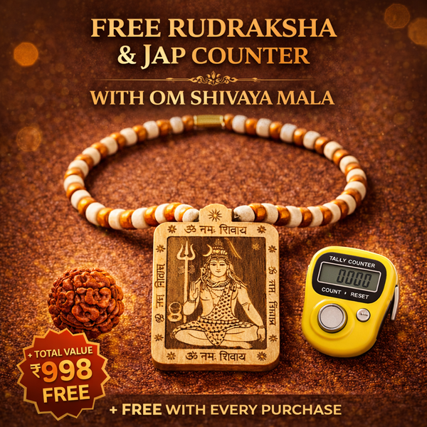 OM Shivay Mala With Free Rudraksha + Jap Counter