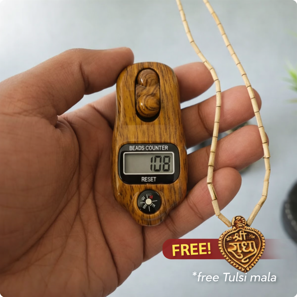 Jap Counter with Compass + Free Tulsi Mala + Free Rudraksha