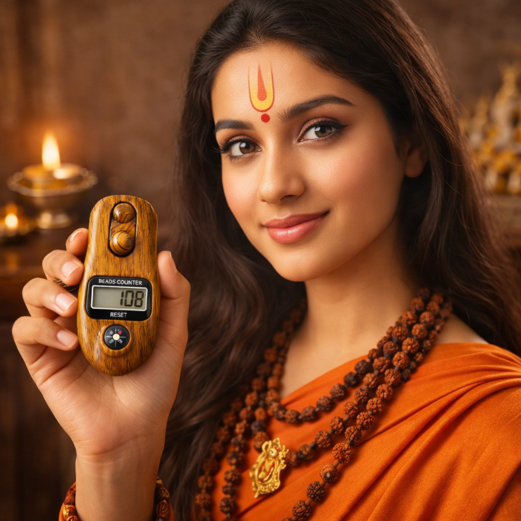 Jap Counter with Compass + Free Tulsi Mala + Free Rudraksha
