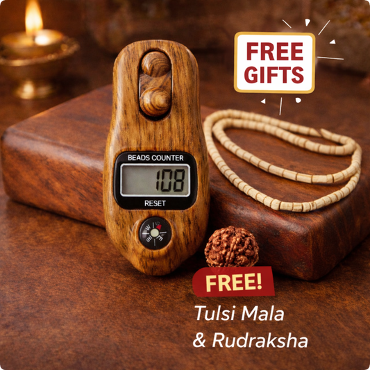 Jap Counter with Compass + Free Tulsi Mala + Free Rudraksha